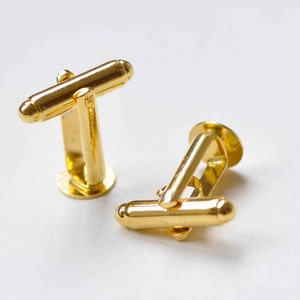 10 pcs Gold Tone Cuff Links Cufflinks Settings With 6mm/8mm10mm/12mm Pad