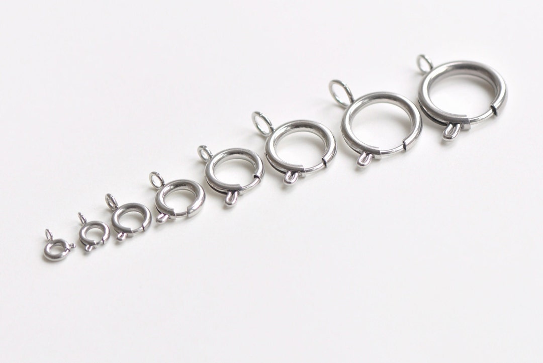 Stainless Steel Spring Ring Clasps 5mm/6mm/8mm/10mm/12mm/14mm/16mm/18mm ...