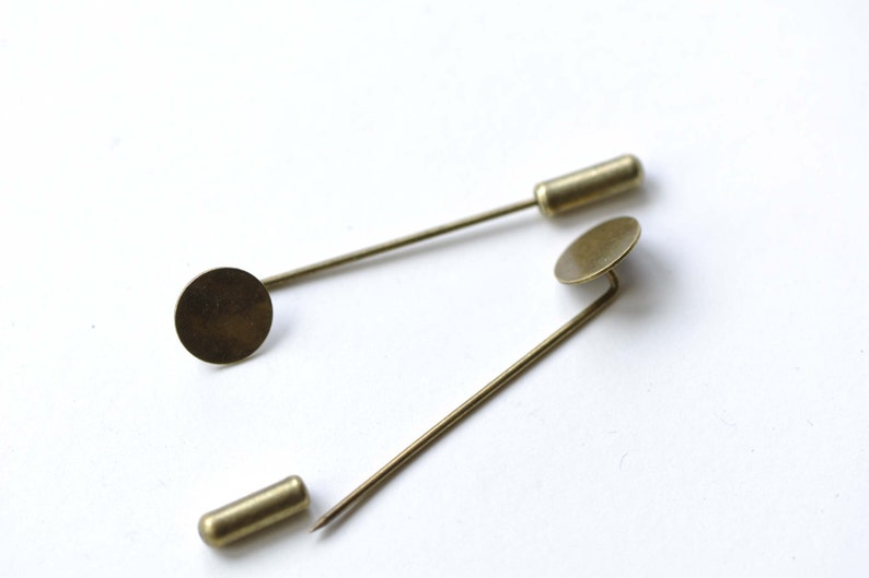 Antique Bronze Stick Pin Lapel Pin Clutch Blanks 10x45mm With Etsy