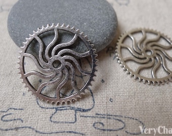 30 piezas Plata antigua Steampunk Gear Engranajes Rueda dentada Charms 24mm A7084
