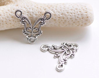 Lustre Boucles d'Oreilles Argent Antique Connecteur Pendentifs 21x22mm Lot de 20