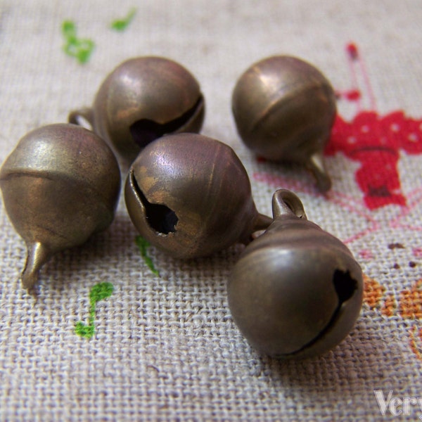 10 pcs of Antique Bronze Bells Charms 10mm A3852