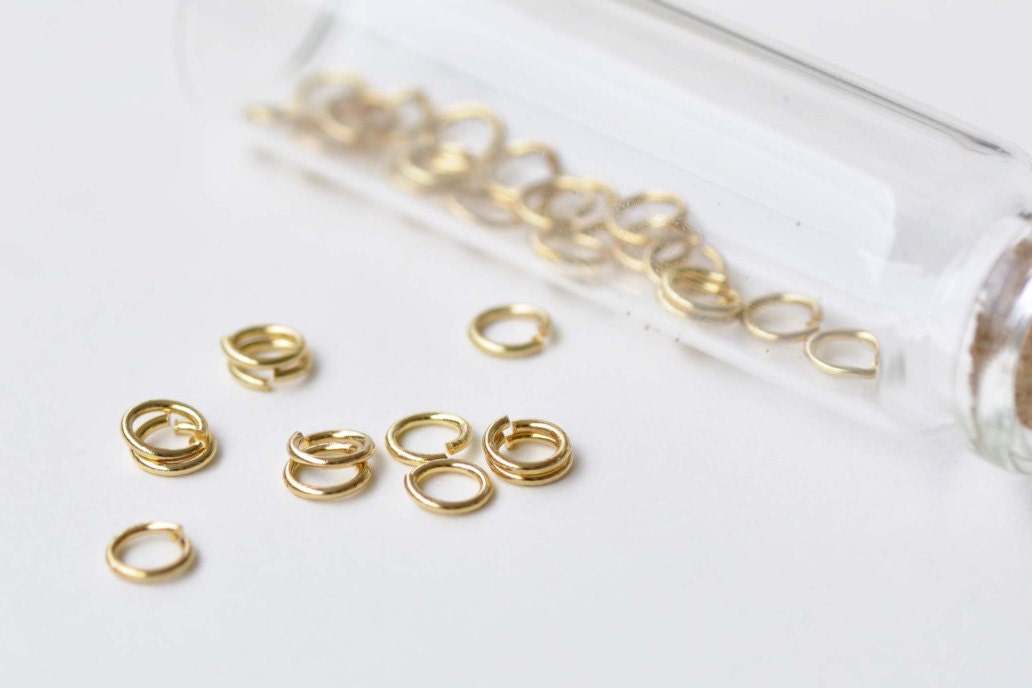 100 pcs Anti Tarnish 24K Gold Plated Brass Jump Rings 6mm Etsy