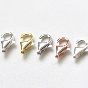 4 pcs 925 Sterling Silver Parrot Lobster Clasps 8mm Silver/Platinum/Gold/Rose Gold/Polished Sterling Silver