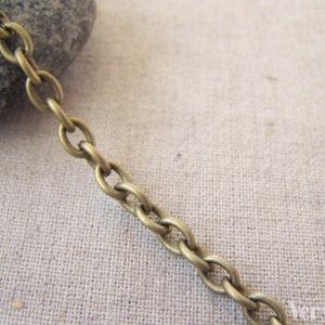16ft (5m) of Antique Bronze Steel Unsoldered Cable Chain Link 4x5.5mm A5281