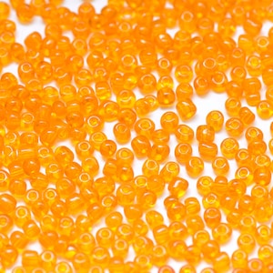 700 pcs Orange Irregular Glass Loose Seed Beads 4mm A8416