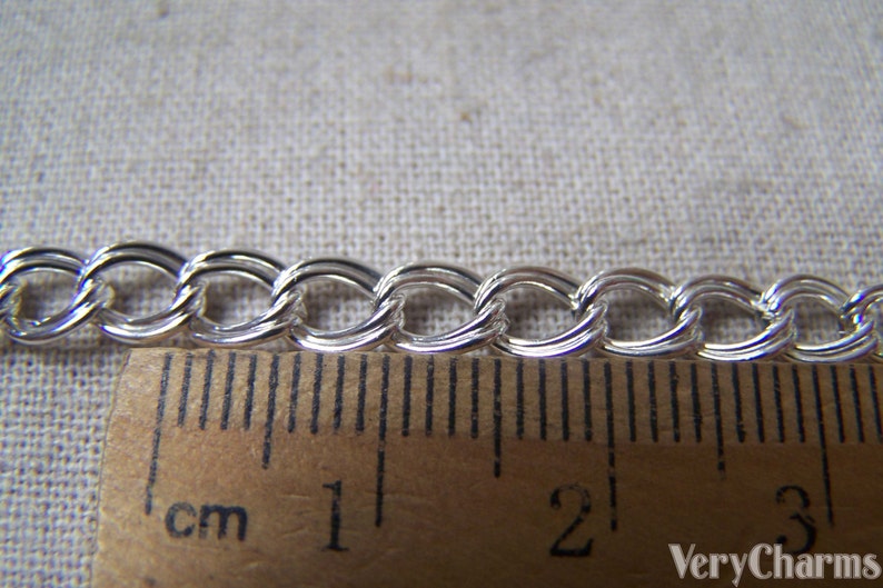 of Silver Plated Double Curb Chain 6mm A4735 16ft 5m