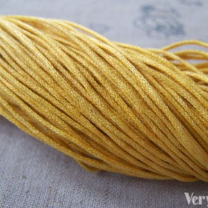 100 yards Golden Yellow Cotton Cord Wax Cord Thread 1mm A5349