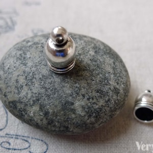 50 pcs Antique Silver Bead Tassel Caps Cord Ends  8x12mm A6493