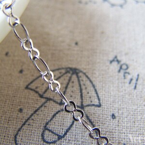 16ft (5m) White Gold Tone Brass Flat Figure 8 Infinity Chain Soldered Links A5403 image 2