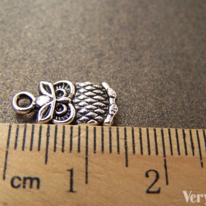 20 pcs of Tibetan Silver Antique Silver Lovely Owl Charms Double Sided 7x15mm A1835 image 4