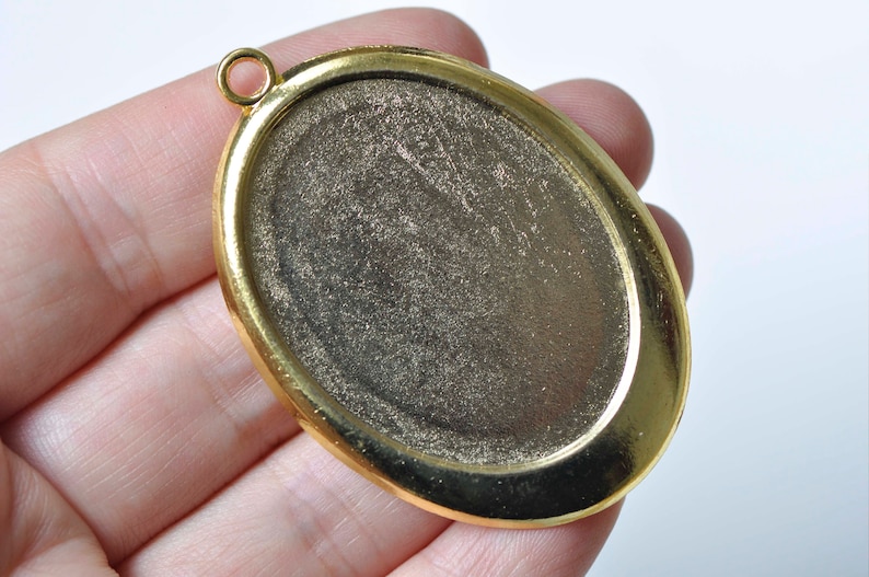 Antique BronzeAntique SilverGoldSilverBlack Pendant Tray Base Settings Match 30x40mm Cabochon Set of 6