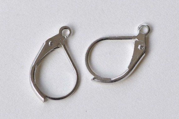 Leverback earring hooks14x10mm in the colour of platinum