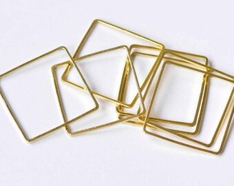 50 pcs Square Rings Gold Seamless Rings 20mm A9018