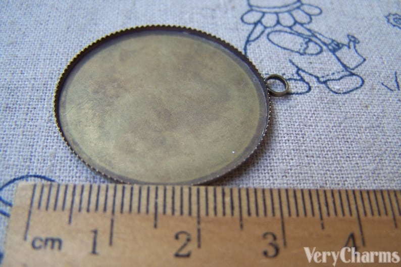 10 pcs of Antique Bronze Round Sawtooth Cameo Base Settings Match 30mm Cabochon A3209