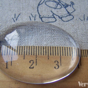 Clear Glass Cabochon Oval Dome Magnifying Glass Cabs Cover 30x40mm Set of 10 A3610 image 3