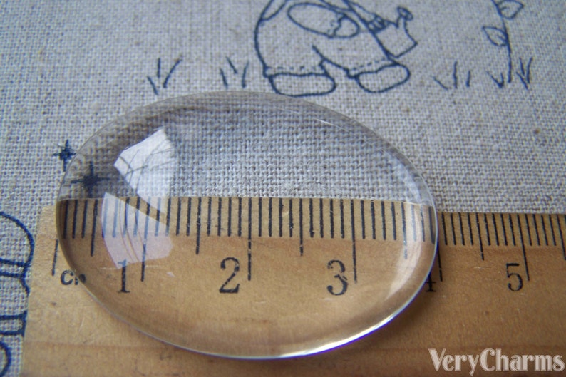 Clear Glass Cabochon Oval Dome Magnifying Glass Cabs Cover 30x40mm Set of 10 A3610 image 3