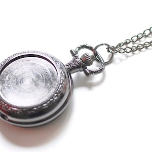 1 PC Gunmetal Black Blank Bezel Pocket Watch Necklace Match 1 inch (25mm) Cabochon