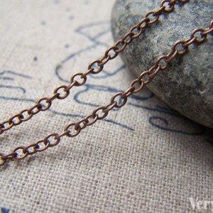 16ft (5m) of Antique Copper Brass Oval Cable Chain 2mm A3036