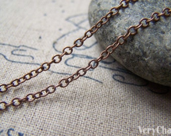 16ft (5m) of Antique Copper Brass Oval Cable Chain 2mm A3036