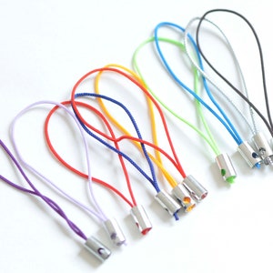 thumbnail image 2 of 25-Pack Economy Cell Phone Straps Lariat Mix - Nylon Charm Straps With Jump Ring End - Assorted Colors 2 of 5