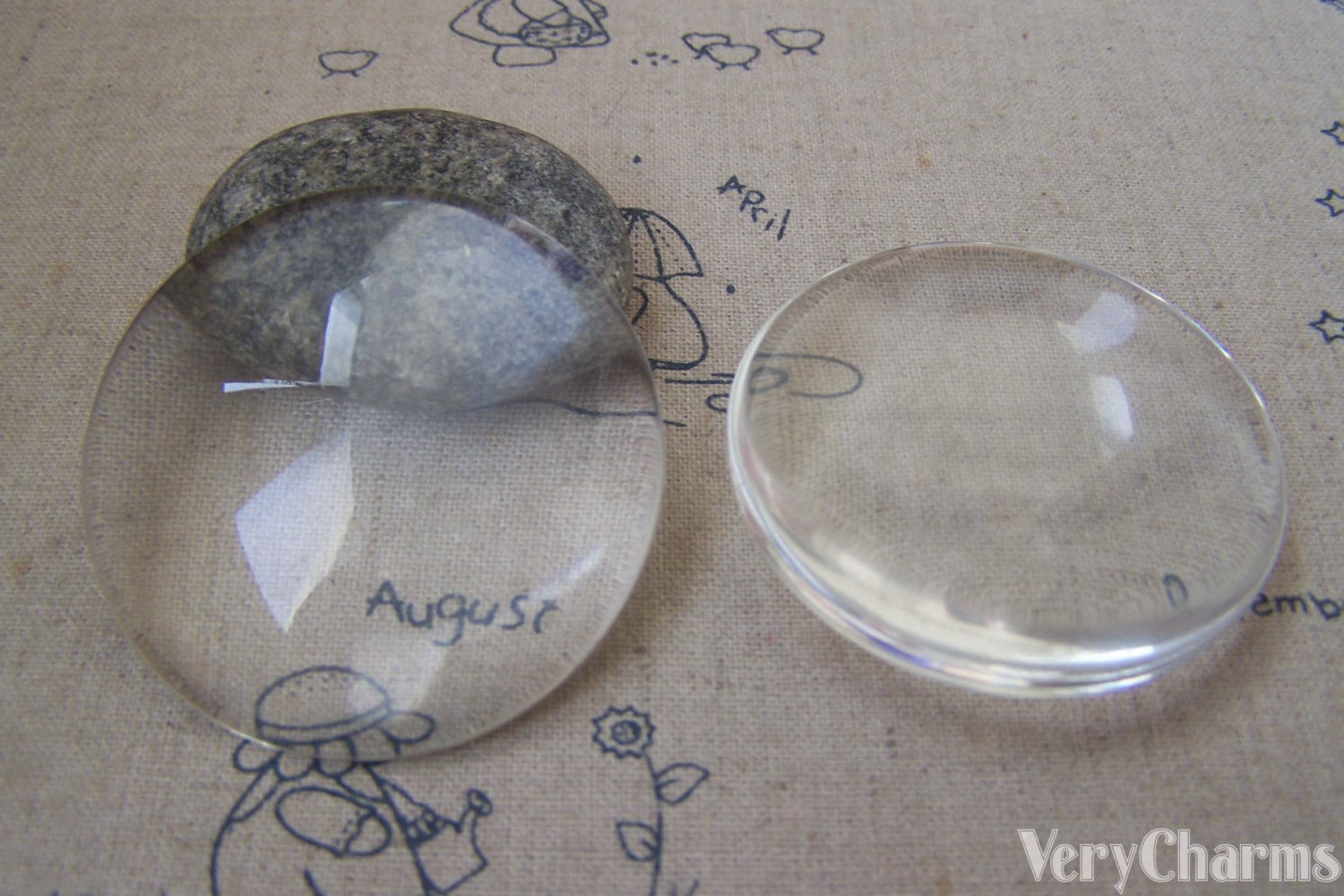 Large Glass Cabochon Crystal Clear Magnifying Dome Round Cameo 50mm (2 inches) Set of 6  A5200