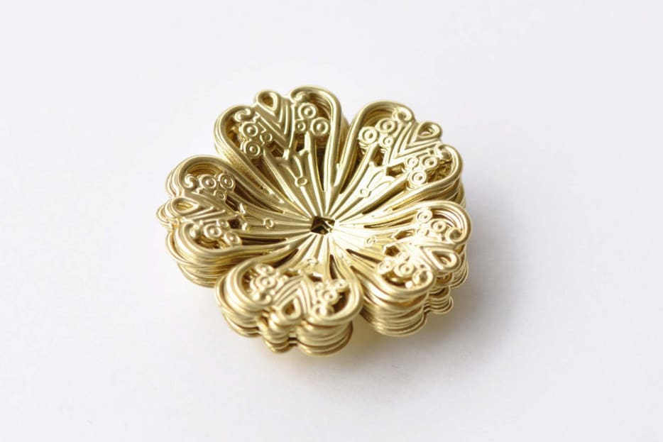 10 pcs Raw Brass Five Petal Large Filigree Flower Bead Cap…