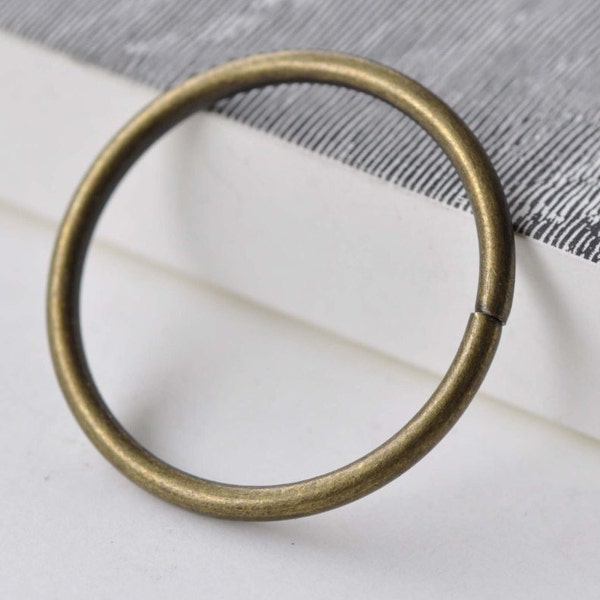 10 pcs Large Jump Rings Antique Bronze Thick Circle OD Rings 40mm 8 gauge A7929