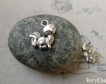 30 pezzi di antiquariato Argento Charms di Fox bella 13x14mm A6456