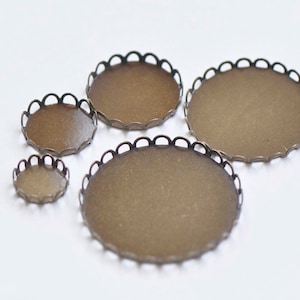 Antike Bronze Jakobsmuschel Rand Anhänger Tablett Schalen Rohlinge Einstellungen Spiel 10 mm-30 mm Cabochon