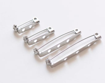 Stainless Steel Brooch Back  Bar Safety Pins 17mm/20mm/25mm/32mm/40mm