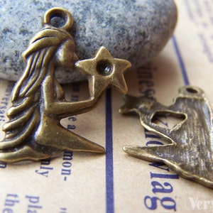 10 pcs of Antique Bronze Virgin Constellation Charms Pendants 15x23mm A4423