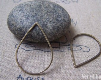 20 pcs of Antique Bronze Tear Drop Teardrop Frame Rings  21x30mm A4865