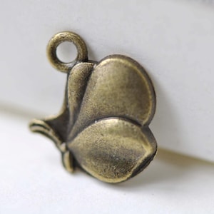 50 pcs of Antique Bronze Butterfly Charms 13x15mm A7716