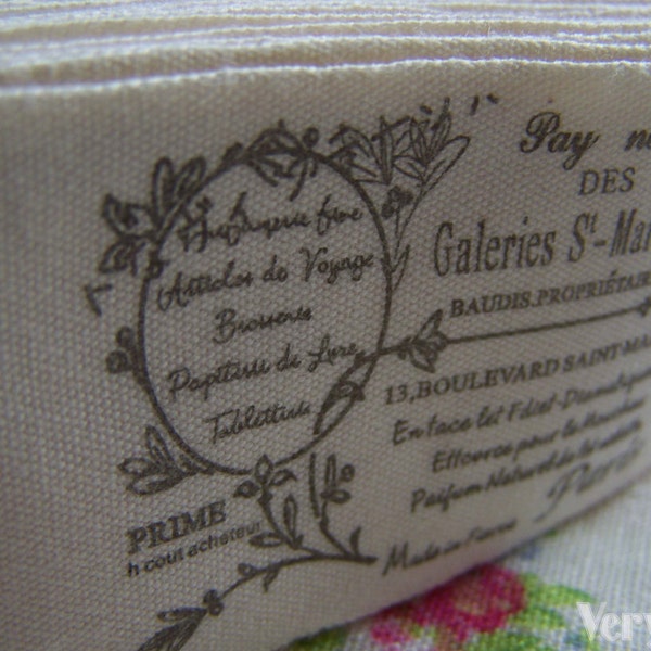 Wide French Pattern Print Cotton Ribbon Label String Set of 5.46 Yards (5 meters)  A2626