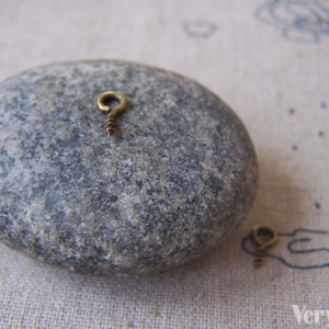 Screw Eye Pins Antique Bronze Mini Hook Bail  5x10mm Set of 500 A918