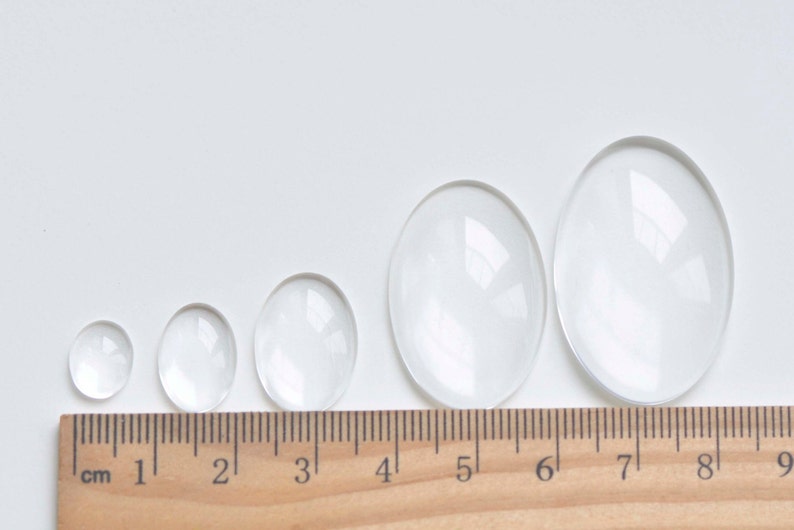 Crystal Glass Flat Back Oval Cabochon Cabs 8x10mm/10x14mm/13x18mm/18x25mm/22x30mm/25x35mm/30x40mm/48x61mm image 3