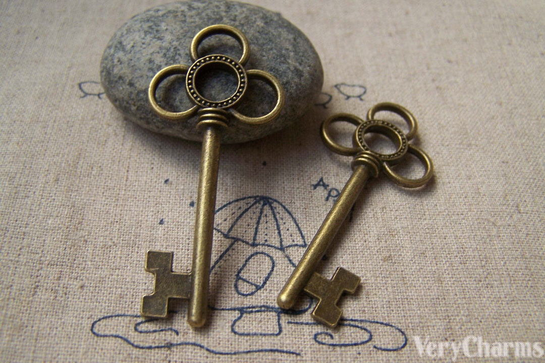 Filigree Key 10 Pcs of Antique Bronze Filigree Key Charms 23x54mm A174 - Etsy