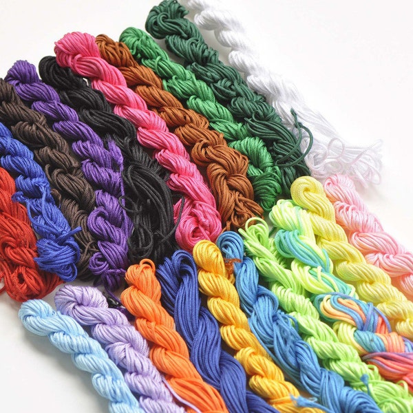 One Bundle 14 Yard Chinese Knot Macrame Beading Cord Thread  Rattail Braided Nylon String 1.5mm