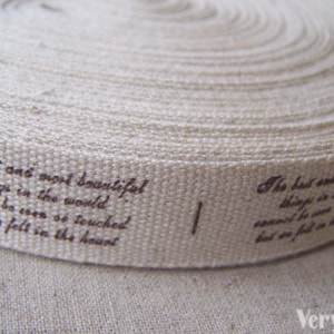 5,46 Meter (5 Meter) Schöne Handschrift Druck LeinenBand Label String A3589