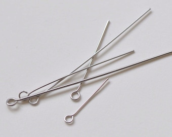 100 pcs Eyepins de aço inoxidável vários tamanhos disponíveis 23G/22G/21G