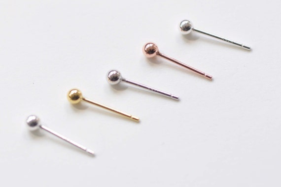10Pcs 925 Sterling Silver Earrings Studs Ear Ball Post Back Jewelry Findings