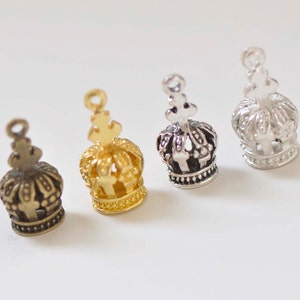 3D Crown Charms  8x17mm Antique Bronze/Antique Silver/Shiny Silver/Gold