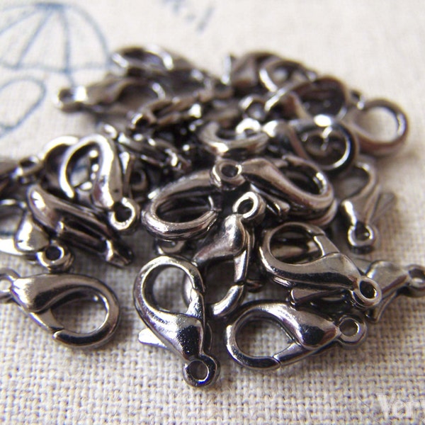 50 pcs Black Gunmetal Lobster Clasp 10mm A4134