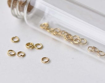 100 pcs Anti Tarnish 24K Gold Plated Brass Jump Rings 4mm 22gauge A8599