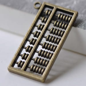 6 pcs of Antique Bronze Chinese Abacus Pendants Charms 23x49mm A7778