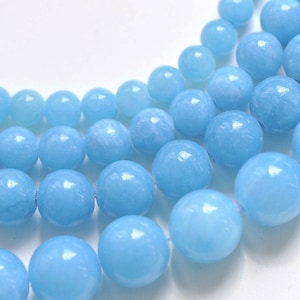One Strand Blue Jade Round Gemstone Beads 6mm/8mm/10mm/12mm