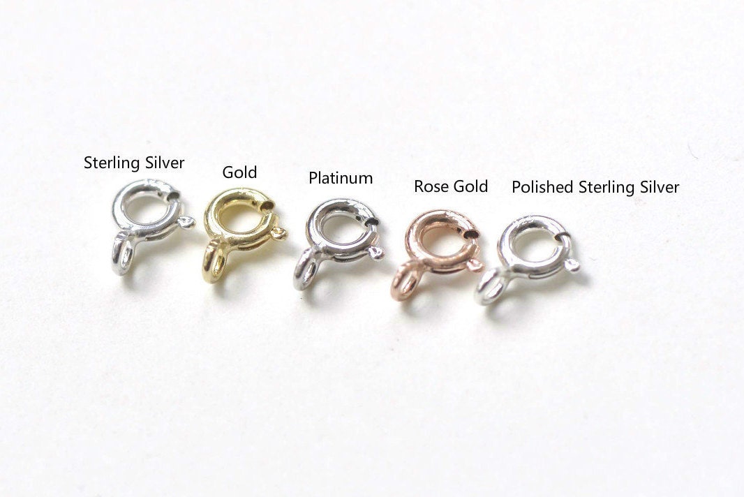 Sterling Silver Spring Ring Clasps Lot Of 10 - 5mm .925 Silver Jewelry ...