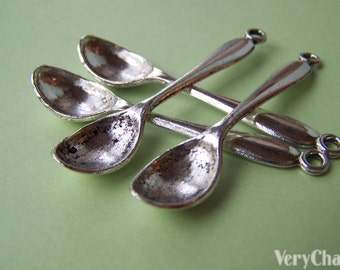 Cuchara encantos plata antigua vajilla cena cubertería colgantes 11x54mm conjunto de 10 A892