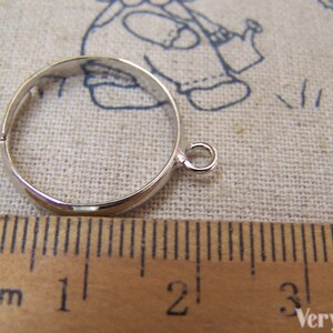 Single Loop Ring Bases Platinum Tone Brass Adjustable Ring 20mm Set of ...